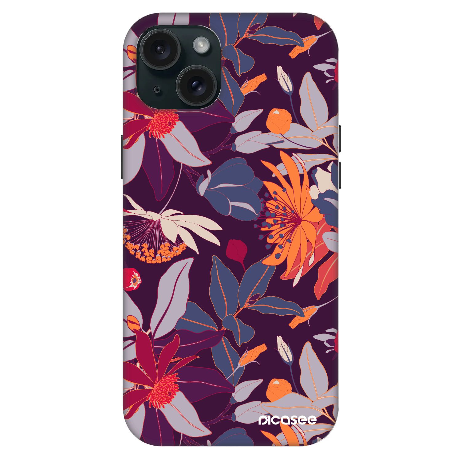 Picasee Fashion Case MagSafe na Apple iPhone 15 Plus - Purple Leaf