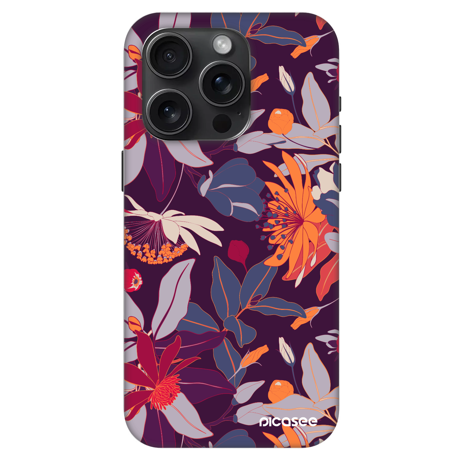 Picasee Fashion Case MagSafe na Apple iPhone 15 Pro - Purple Leaf