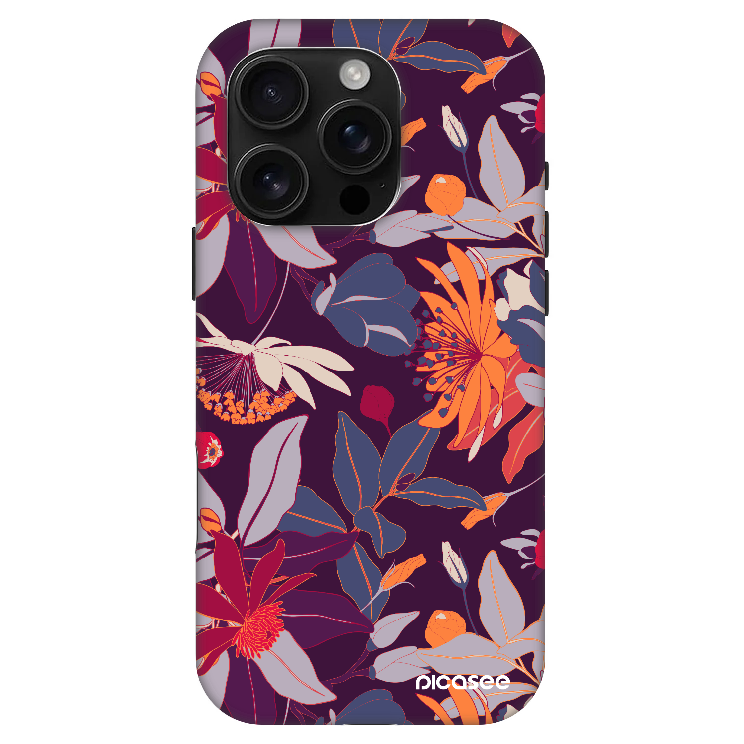 Picasee Fashion Case MagSafe na Apple iPhone 16 Pro - Purple Leaf