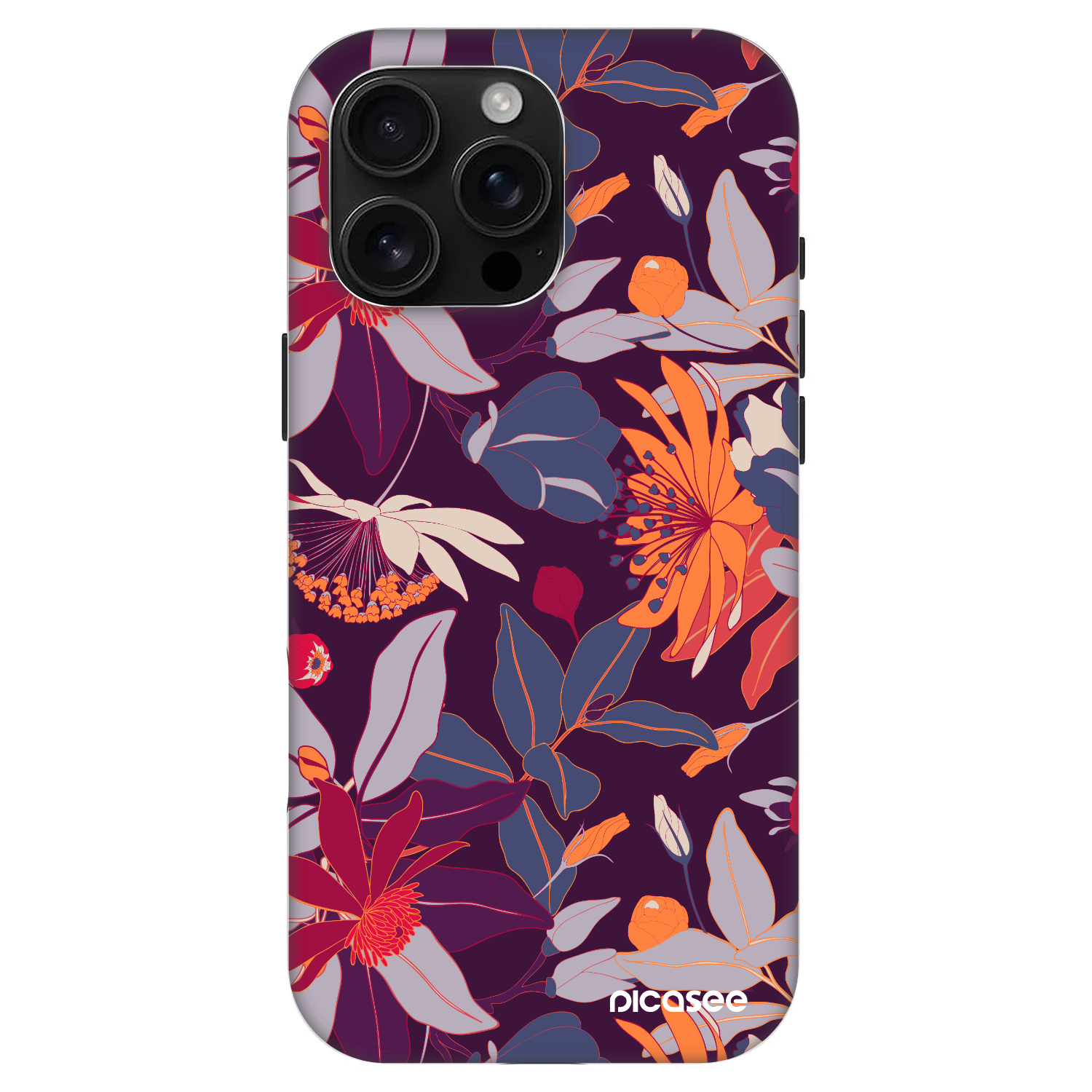 Picasee Fashion Case MagSafe na Apple iPhone 16 Pro Max - Purple Leaf