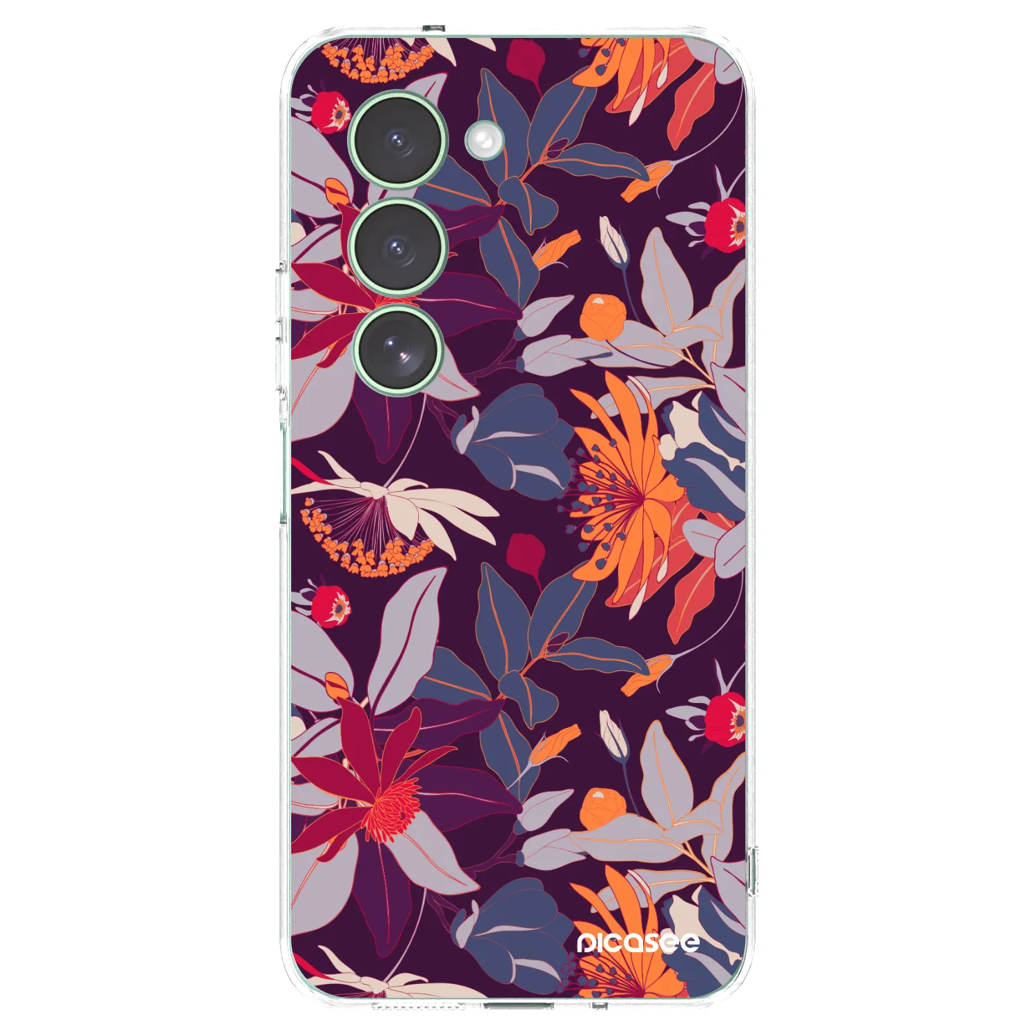 Picasee silikonowe przeźroczyste etui na Xiaomi Redmi 15 5G - Purple Leaf