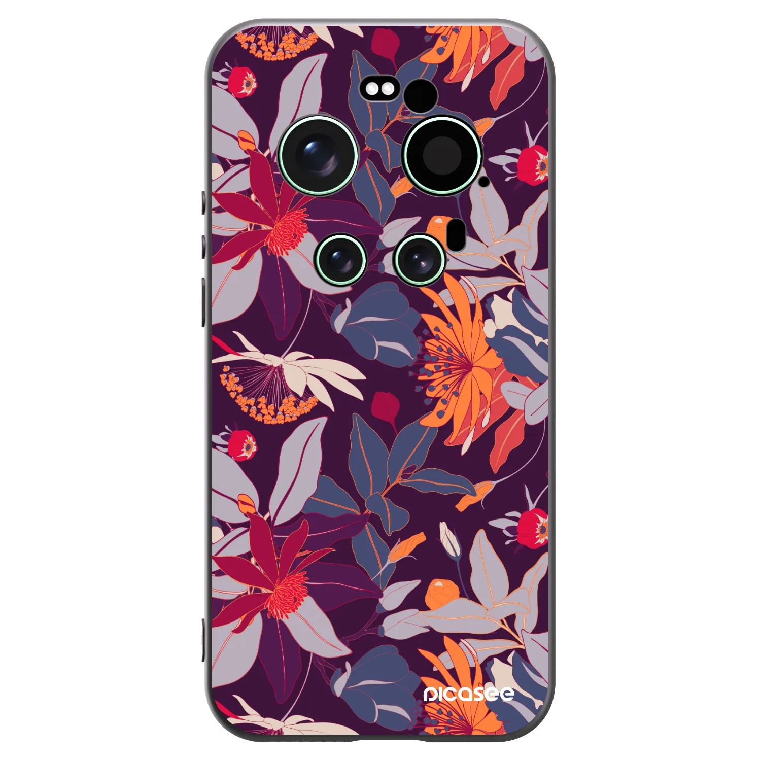Picasee silikonowe czarne etui na Xiaomi 17 Ultra - Purple Leaf