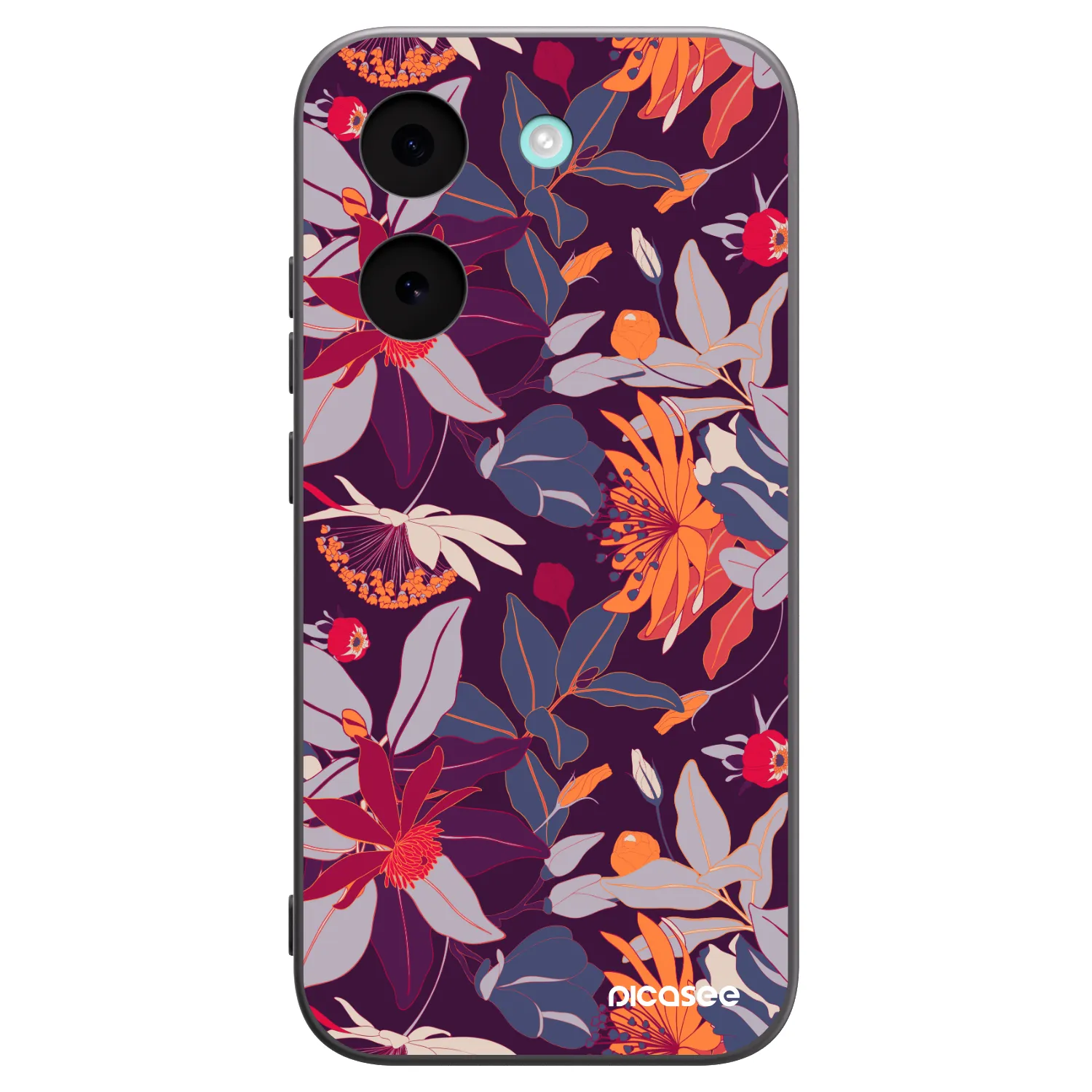 Picasee silikonowe czarne etui na Xiaomi Poco X8 Pro - Purple Leaf