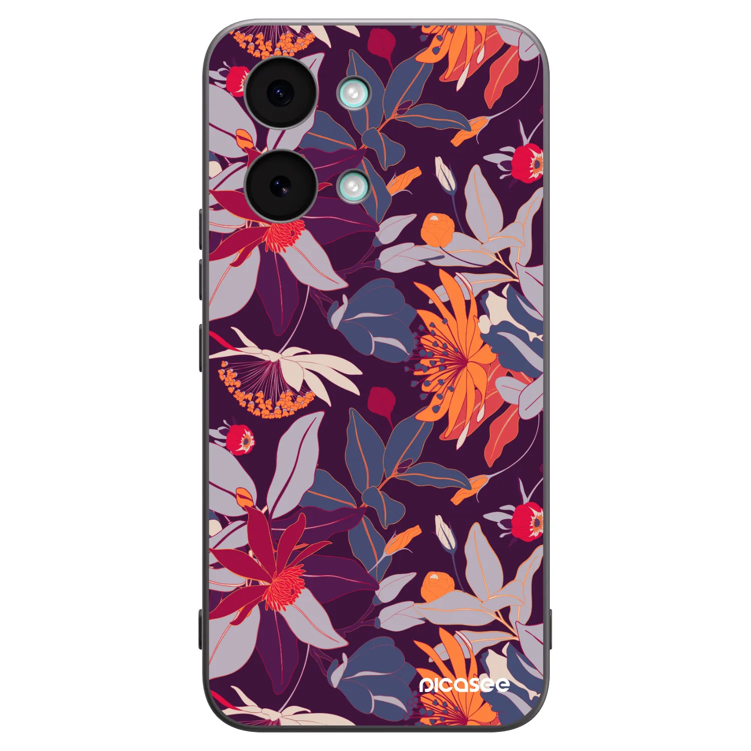 Picasee silikonowe czarne etui na Xiaomi Poco X8 Pro Max - Purple Leaf