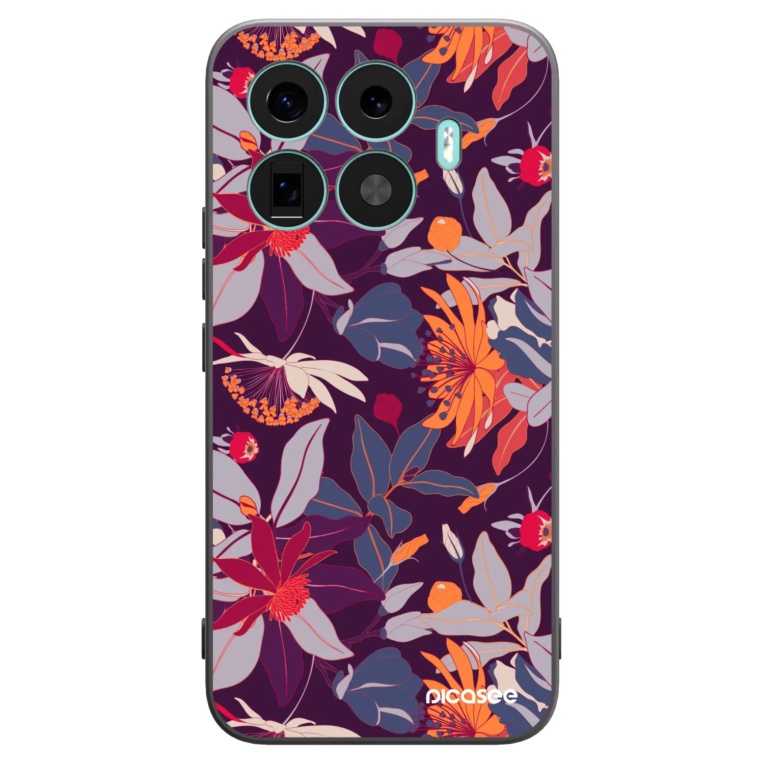 Picasee silikonowe czarne etui na Xiaomi 17T Pro - Purple Leaf
