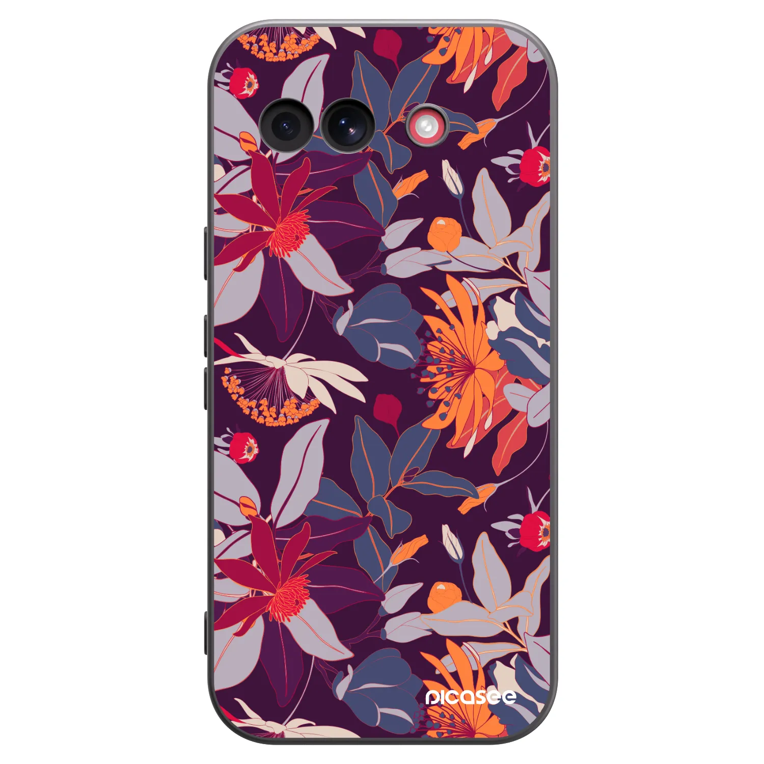 Picasee silikonowe czarne etui na Google Pixel 10a - Purple Leaf