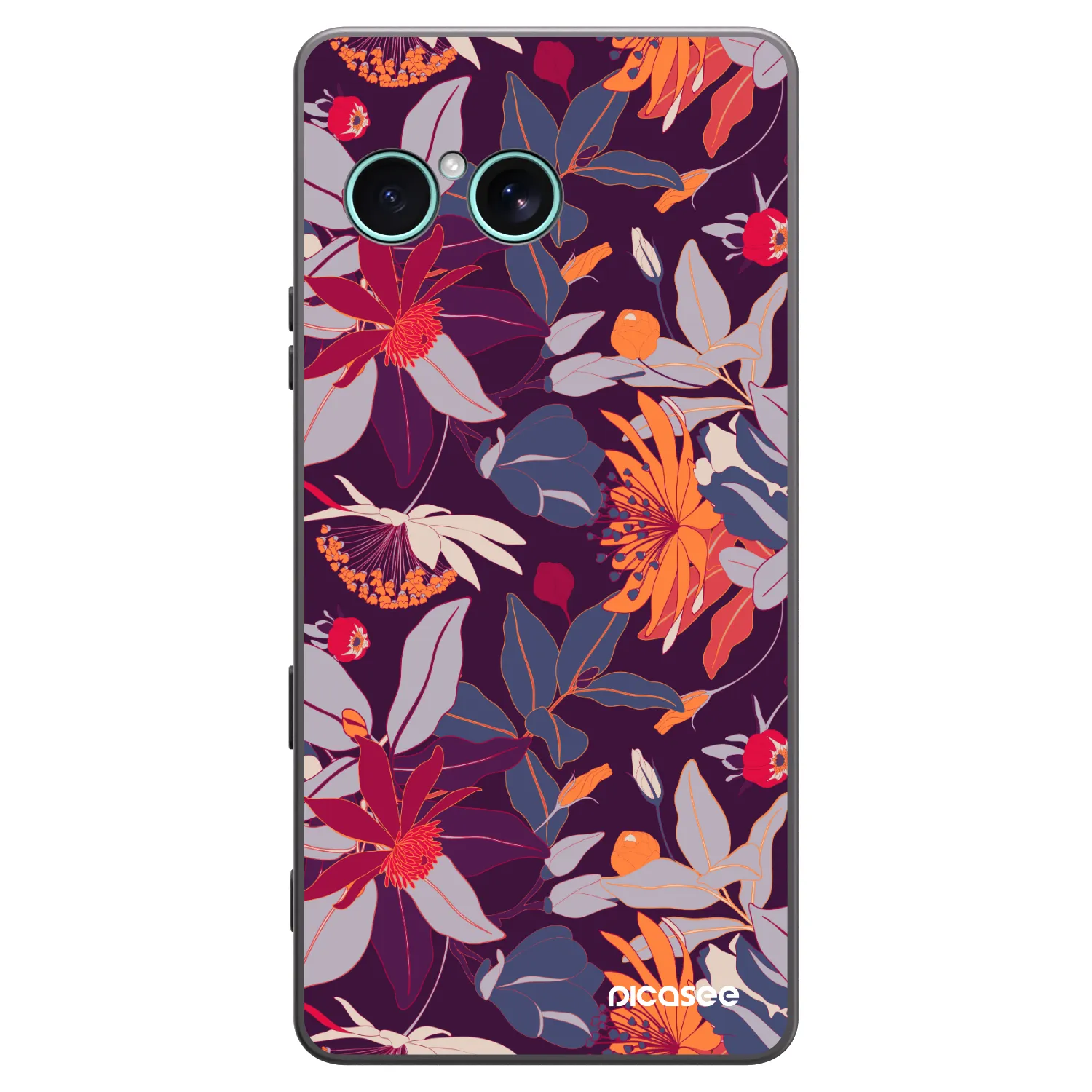 Picasee silikonowe czarne etui na Sony Xperia 10 VII - Purple Leaf