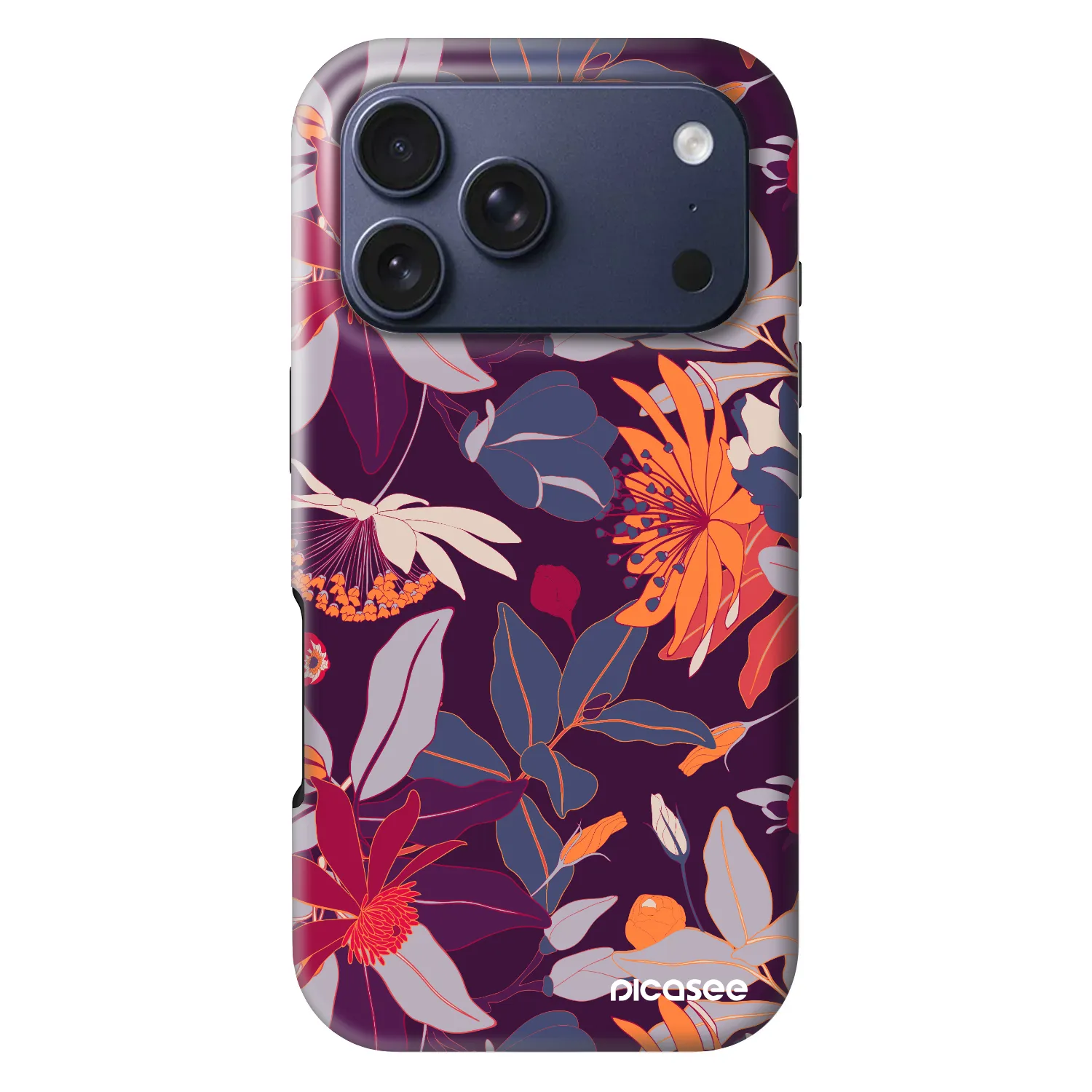 Picasee Fashion Case MagSafe na Apple iPhone 18 Pro - Purple Leaf