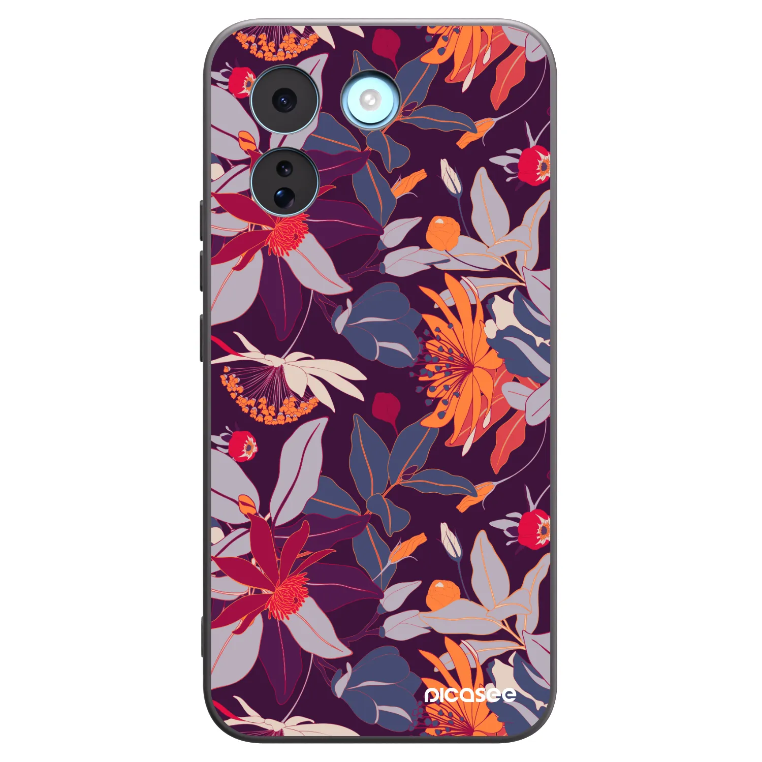Picasee silikonowe czarne etui na Xiaomi Redmi Note 17 Pro MAX 5G - Purple Leaf