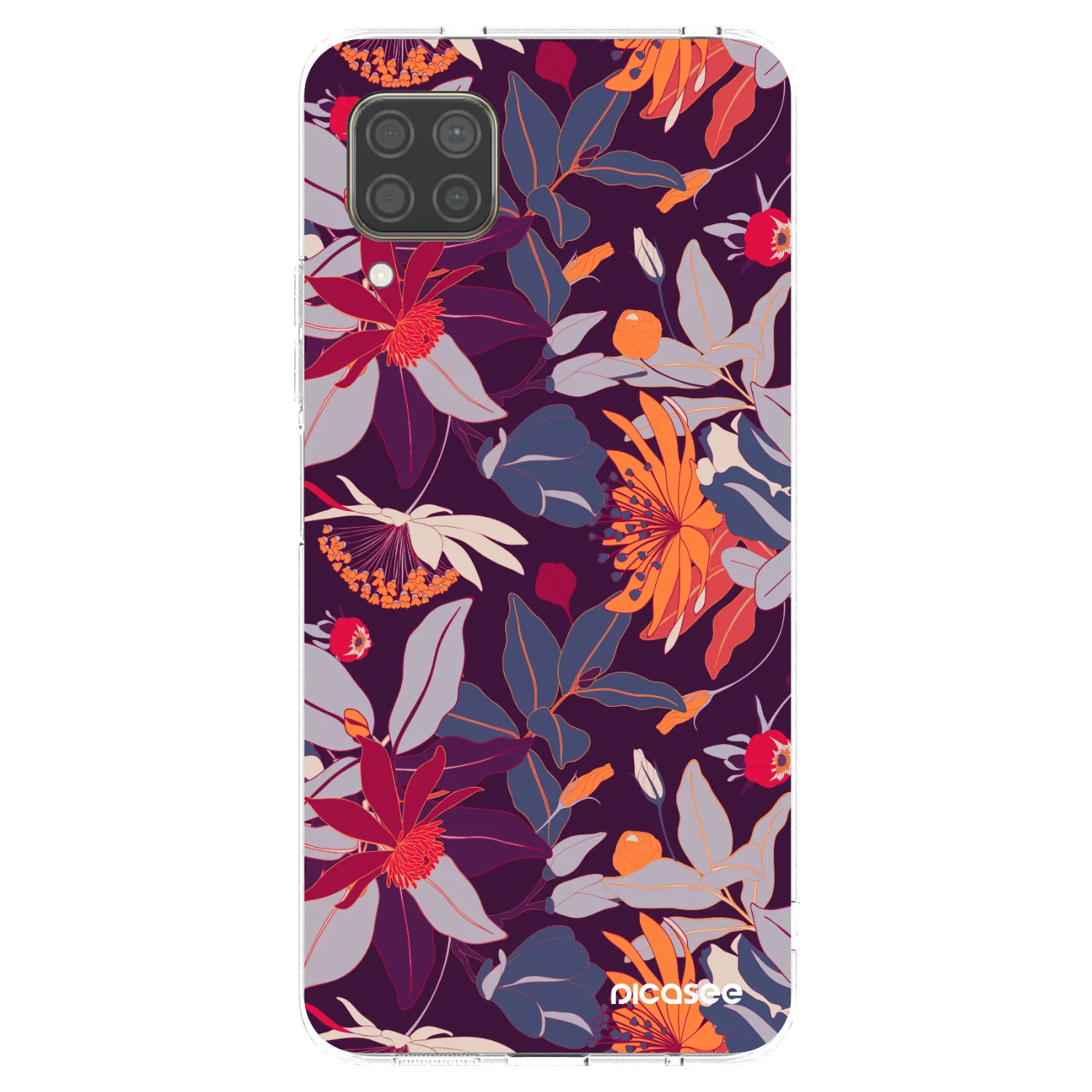 Picasee silikonowe przeźroczyste etui na Huawei P40 Lite - Purple Leaf