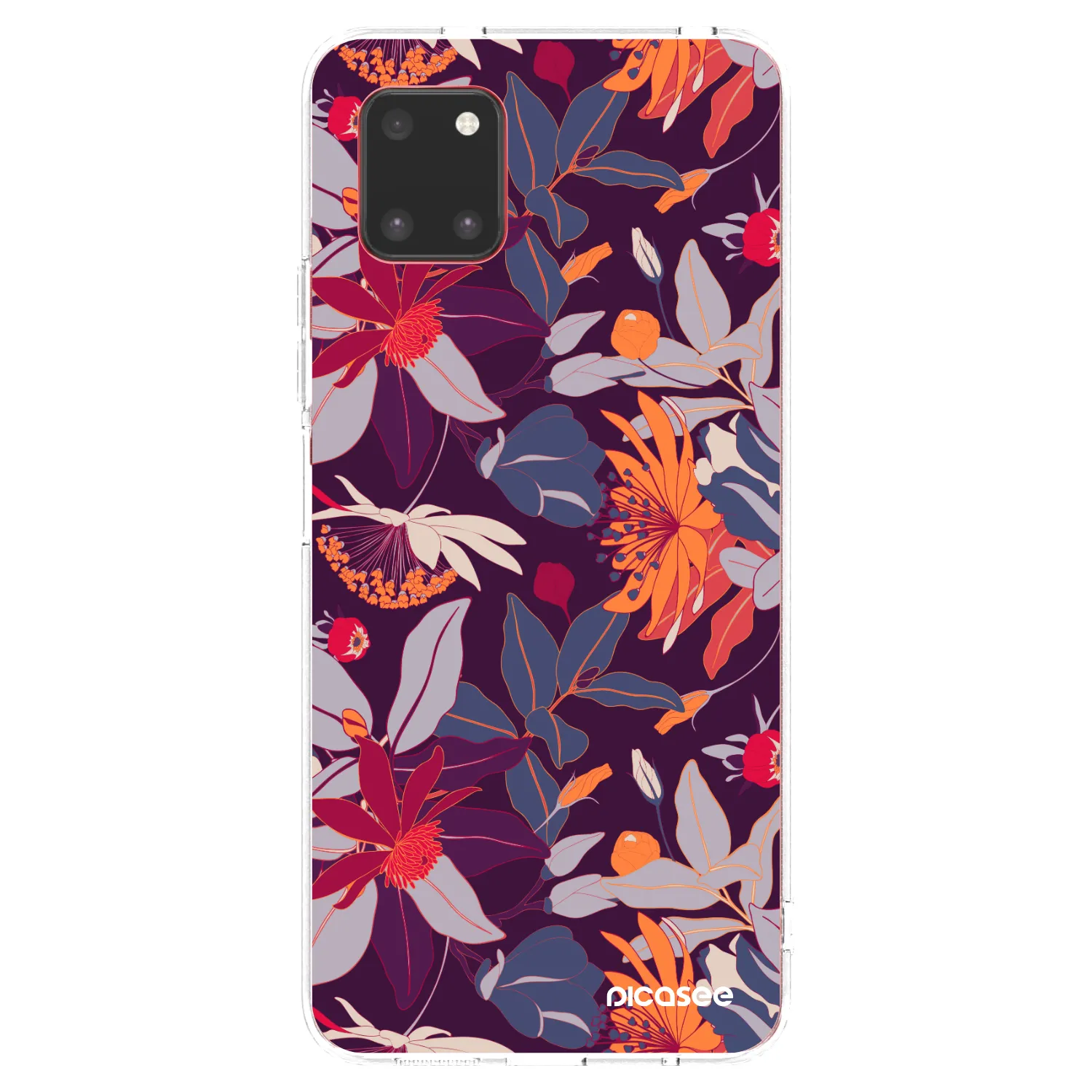 Picasee silikonowe przeźroczyste etui na Samsung Galaxy Note 10 Lite N770F - Purple Leaf