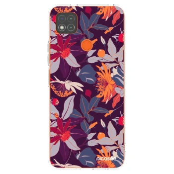 Picasee silikonowe przeźroczyste etui na Xiaomi Redmi 9C - Purple Leaf