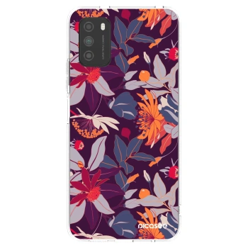 Picasee silikonowe przeźroczyste etui na Xiaomi Poco M3 - Purple Leaf