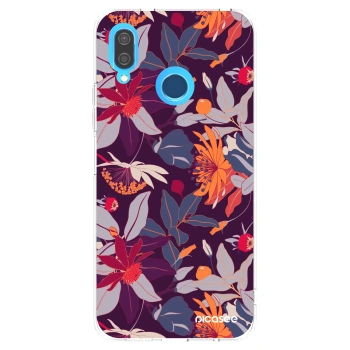 Picasee silikonowe przeźroczyste etui na Huawei P20 Lite - Purple Leaf