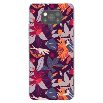 Picasee silikonowe czarne etui na Xiaomi Poco X3 Pro - Purple Leaf