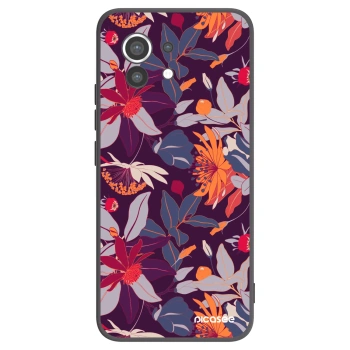 Picasee silikonowe czarne etui na Xiaomi Mi 11 - Purple Leaf