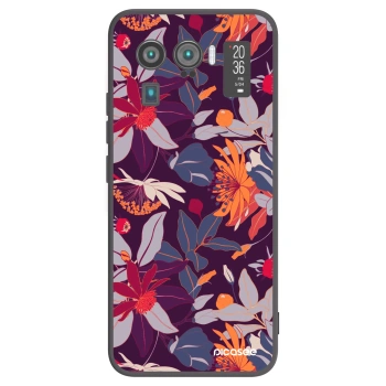 Picasee silikonowe czarne etui na Xiaomi Mi 11 Ultra - Purple Leaf
