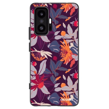 Picasee silikonowe czarne etui na Xiaomi 11T Pro - Purple Leaf