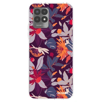 Picasee silikonowe przeźroczyste etui na Realme 8i - Purple Leaf
