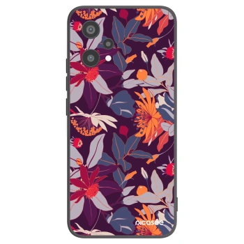 Picasee silikonowe czarne etui na Realme 9 Pro 5G - Purple Leaf