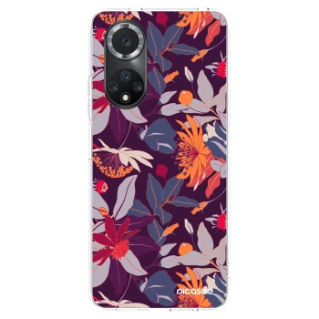 Picasee silikonowe przeźroczyste etui na Huawei Nova 9 SE - Purple Leaf