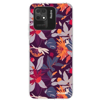 Picasee silikonowe przeźroczyste etui na Xiaomi Redmi 10C - Purple Leaf