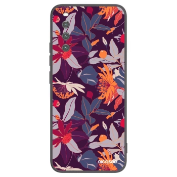 Picasee silikonowe czarne etui na Sony Xperia 10 IV 5G - Purple Leaf