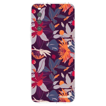 Picasee silikonowe przeźroczyste etui na Sony Xperia 10 IV 5G - Purple Leaf