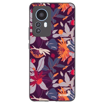 Picasee silikonowe czarne etui na Xiaomi 12T Pro - Purple Leaf