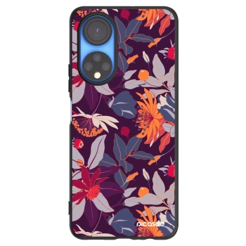 Picasee silikonowe czarne etui na Honor X7 - Purple Leaf