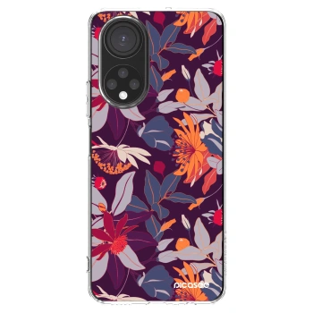 Picasee silikonowe przeźroczyste etui na Honor X7 - Purple Leaf
