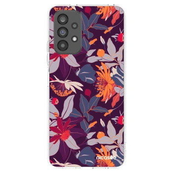 Picasee silikonowe przeźroczyste etui na Samsung Galaxy A73 5G - Purple Leaf