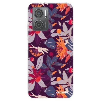 Picasee silikonowe przeźroczyste etui na Xiaomi Redmi 10 5G - Purple Leaf