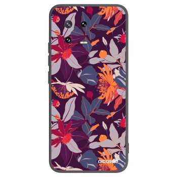 Picasee silikonowe czarne etui na Xiaomi 13 Pro - Purple Leaf