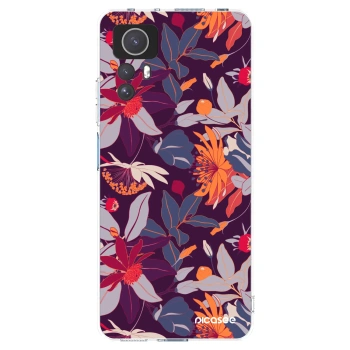 Picasee silikonowe przeźroczyste etui na Xiaomi Redmi Note 12S - Purple Leaf