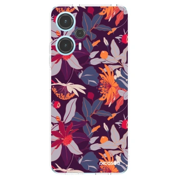 Picasee silikonowe przeźroczyste etui na Xiaomi Poco F5 - Purple Leaf