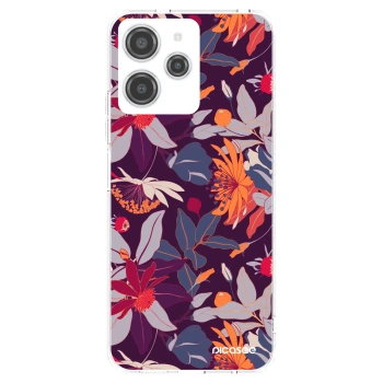 Picasee silikonowe przeźroczyste etui na Xiaomi Redmi 12 4G - Purple Leaf