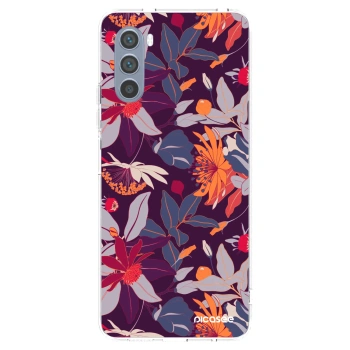 Picasee silikonowe przeźroczyste etui na Motorola Moto G62 - Purple Leaf