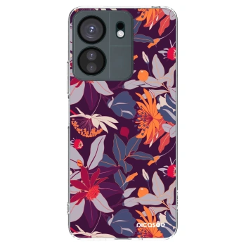Picasee silikonowe przeźroczyste etui na Xiaomi Redmi 13C 4G - Purple Leaf