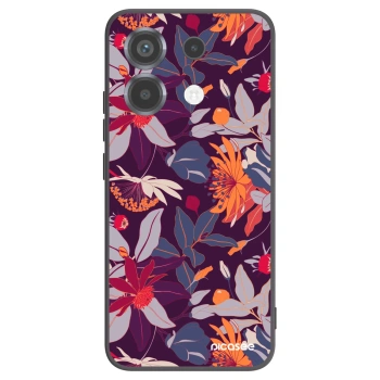 Picasee silikonowe czarne etui na Xiaomi Poco X6 - Purple Leaf