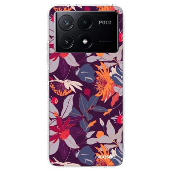 Picasee silikonowe przeźroczyste etui na Xiaomi Poco X6 Pro - Purple Leaf
