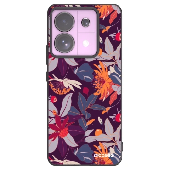 Picasee silikonowe czarne etui na Xiaomi Redmi Note 13 Pro 5G - Purple Leaf