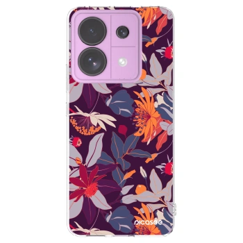Picasee silikonowe przeźroczyste etui na Xiaomi Redmi Note 13 Pro 5G - Purple Leaf