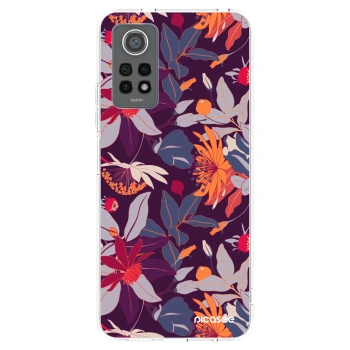 Picasee silikonowe przeźroczyste etui na Xiaomi Redmi Note 12 Pro 4G - Purple Leaf