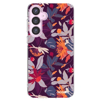 Picasee silikonowe przeźroczyste etui na Samsung Galaxy A55 5G A556B - Purple Leaf