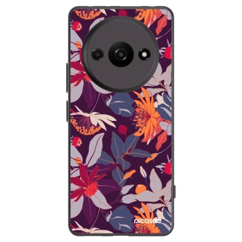 Picasee silikonowe czarne etui na Xiaomi Redmi A3 - Purple Leaf