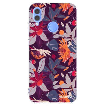 Picasee silikonowe przeźroczyste etui na Huawei P Smart 2019 - Purple Leaf