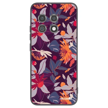 Picasee silikonowe czarne etui na OnePlus 11 5G - Purple Leaf