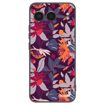 Picasee silikonowe czarne etui na OnePlus Nord 4 - Purple Leaf