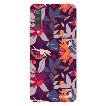 Picasee silikonowe przeźroczyste etui na Xiaomi Mi 9 - Purple Leaf